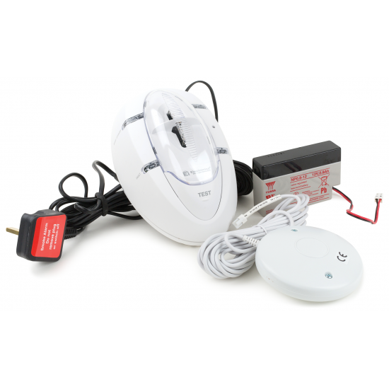 RadioLINK Alarm for Deaf/Hard of Hearing. 230V with Rechargeable Back-up. Strobe & Vibrating Pad