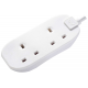 2 SKT 5M 13A EXT LEAD WHITE