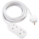 2 SKT 5M 13A EXT LEAD WHITE
