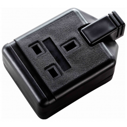 Masterplug 13A Rewireable Single Trailing Socket Black