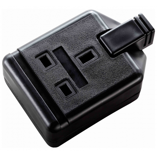 Masterplug 13A Rewireable Single Trailing Socket Black