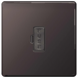 BG Blk/Nic Screwless Fused Spur