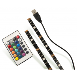 Luceco USB Powered TV LED Strip Kit 2x50cm RGB