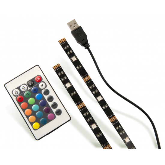 Luceco USB Powered TV LED Strip Kit 2x50cm RGB