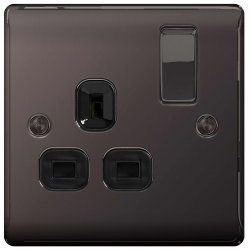 BG Black Nickel 10AX 1G switch socket