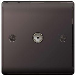 BG BG NBS60 Black Nickel 1Gang co-axial socket