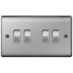 Nexus Metal Brushed Steel Quad Switch