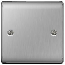 Nexus Metal Brushed Steel Single Blank Plate