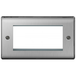 BG Nexus Brushed Steel 4 Mod Euro Plate