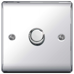 BG 1 gang, 2 way push, 400W Polished Chrome Dimmer