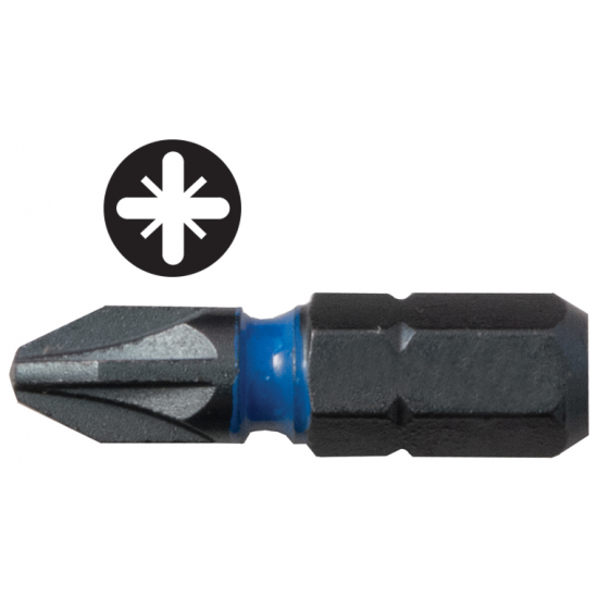 C.K Blue Steel Impact Screwdriver Bit 25mm PZ3