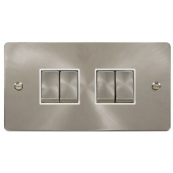 Click Br/Stl Flat Plate 4G 2W Switch Whi