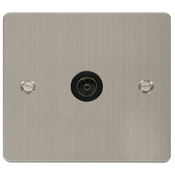 Click St/Stl Flat Plate 1G TV Blk