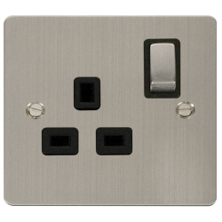 Click St/Stl Flat Plate 1G Skt Blk