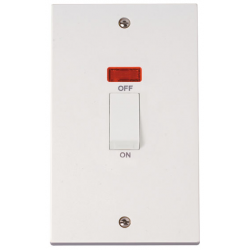 Click Polar 45A 2G DP Switch White Rocker Neon