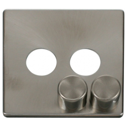 2G DIMMER SW PLATE  - BR.ST.
