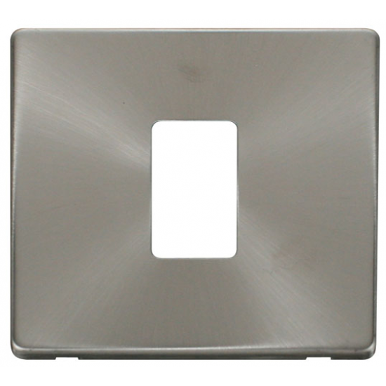 1G PLATE SINGLE APERT. PLATE  - BR.ST.