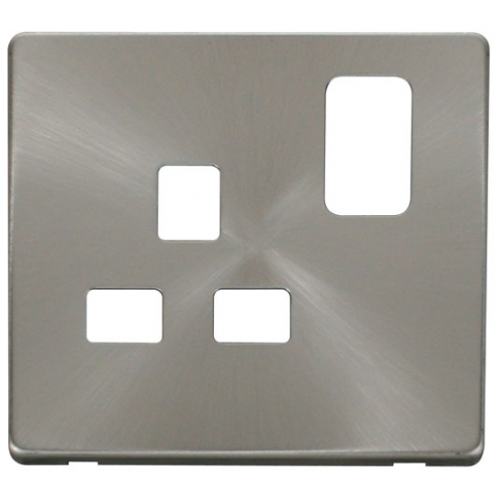 1G 13A SW SOCKET PLATE  - BR.ST.