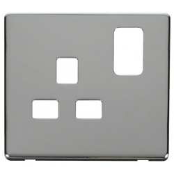 1G 13A SW SOCKET PLATE  - CHROME