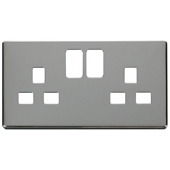 2G 13A SW SOCKET PLATE  - CHROME