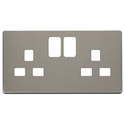 2G 13A SW SOCKET PLATE  - ST.ST.