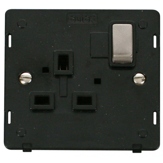 BS ING 1G 13A DP SW SKT INSERT - BLACK