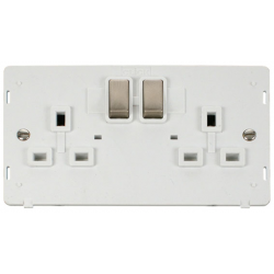 BS ING 2G 13A DP SW SKT INSERT - WHITE