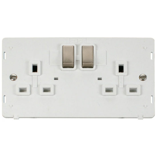 BS ING 2G 13A DP SW SKT INSERT - WHITE