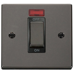 Click Blk Nickel 50a D/P switch matching rocker +