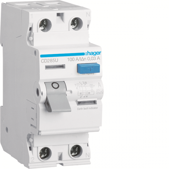 Hager RCCB2P 100A 30mA Type A