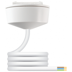 Hager  Ceiling Rose 3 Pin Plug-In c/w 2mtr PVC Flex White