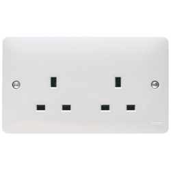 13A 2 GANG UNSWITCHED SOCKET DUAL EARTH