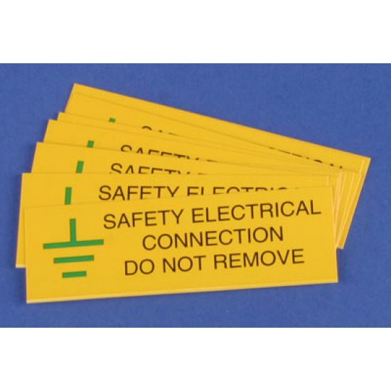 Safety Electrical Connection 75mm x 25mm S/A Vinyl