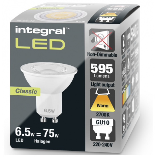 Integral ILGU10NC114 LED PAR16 6.5W Whi