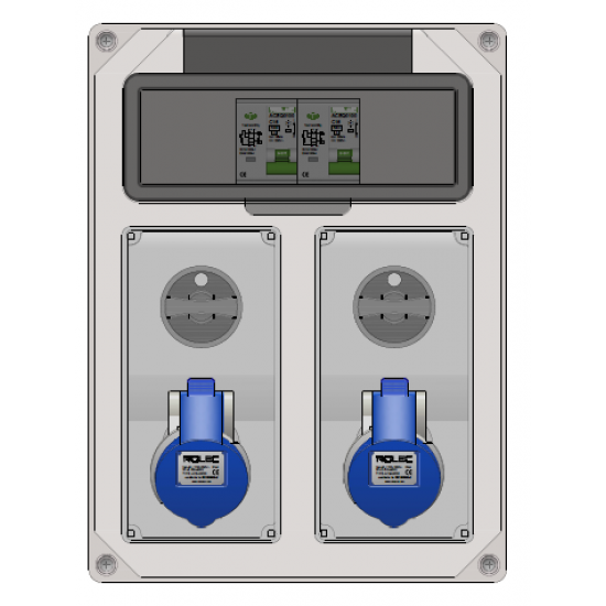 Rolec Hook Up Interlocked 2 x 16A RCBO + Outlets