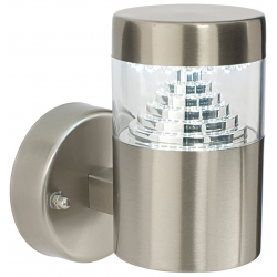 Pyramid 1lt wall IP44 3.5W - brushed stainless ste
