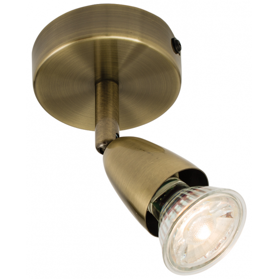 Amalfi 1lt plate 50W spot - antique brass