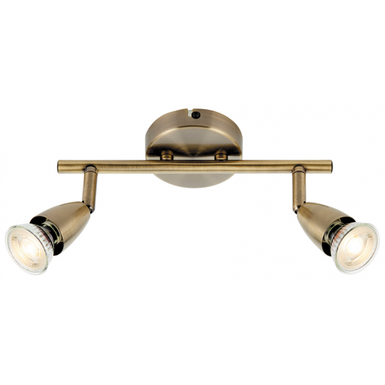 Amalfi 2lt bar 50W spot - antique brass