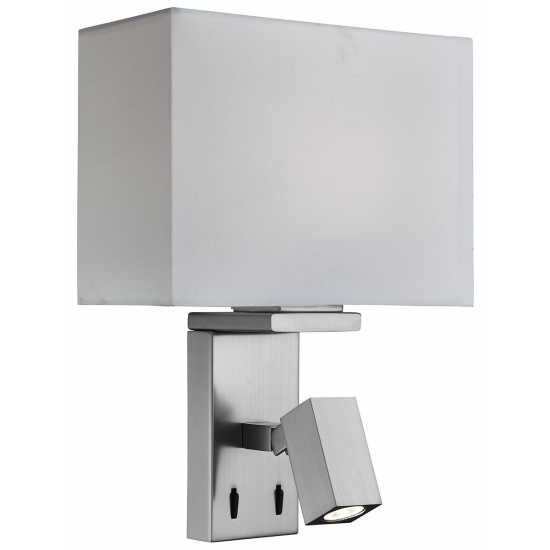 WALL ADJUSTABLE  2LT WALL BRACKET SATIN SILVER FAB