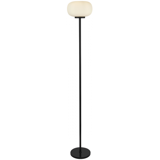 1LT FLOOR LAMP WITH FROSTED RIBBED GLASS