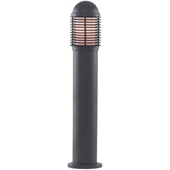 ALUMINIUM IP44 BLACK BOLLARD LIGHT POLYCARBONATE DIFFUSER