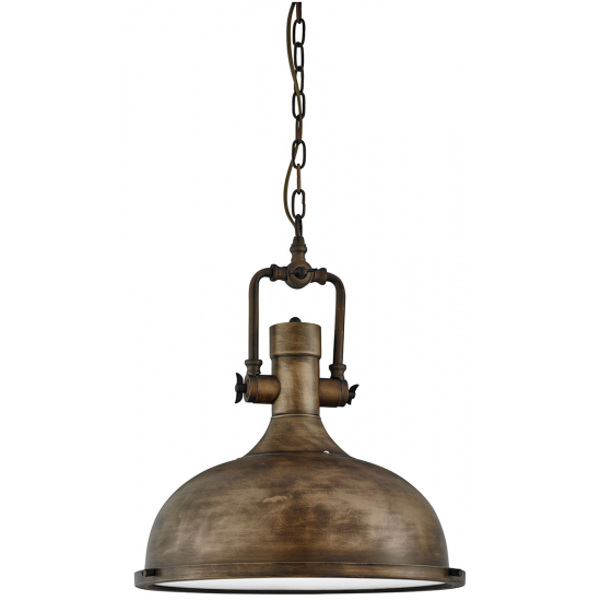 BLACK GOLD INDUSTRIAL PENDANT LIGHT WITH FROSTED DIFFUSER