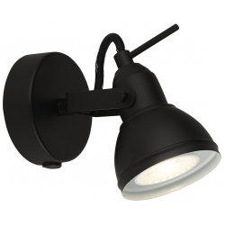 FOCUS 1 LIGHT BLACK WALL SPOTLIGHT