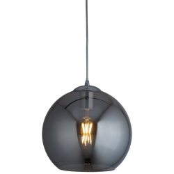 BALLS 1 LIGHT ROUND PENDANT (30CM DIA), SMOKED GLASS, CHROME