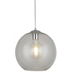 BALLS 1 LIGHT ROUND PENDANT (30CM DIA), CLEAR GLASS, CHROME