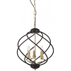 FLOW 3LT PENDANT. BLACK/GOLD