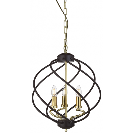 FLOW 3LT PENDANT. BLACK/GOLD