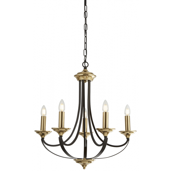 BELFRY 5LT PENDANT, DARK BRONZE & BROWN