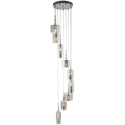 9 LIGHT MULTI DROP PENDANT, CHROME