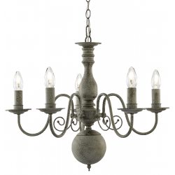 GREYTHORNE STEEL 5 LIGHT FITTING WITH TEXTURED GREY FINISH